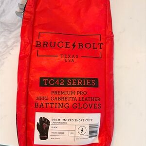 Bruce Bolt TC42 Series Red Premium Pro Batting Gloves